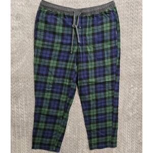 Eddie Bauer Lounge Mens XL Flannel Pajama Pants Blue Green Tartan Plaid